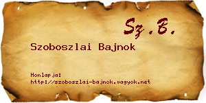 Szoboszlai Bajnok névjegykártya